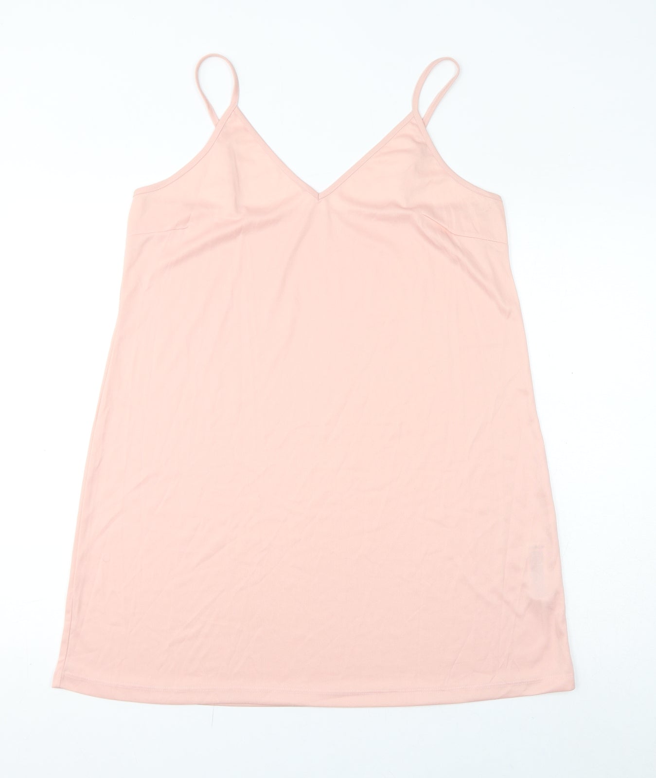 ASOS Womens Pink Polyester Slip Dress Size 18 V-Neck Pullover
