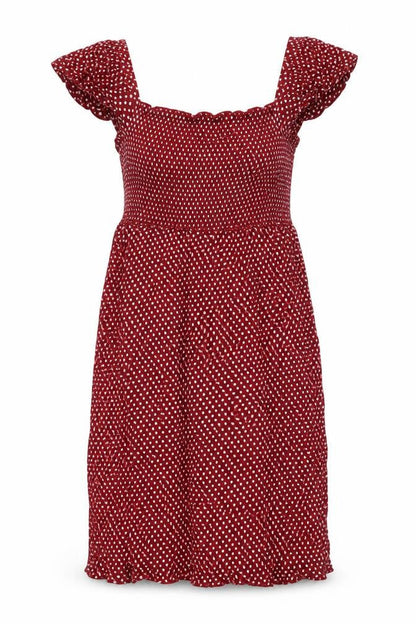 Next Womens Red Polka Dot Viscose Mini Size 12 Off the Shoulder Pullover
