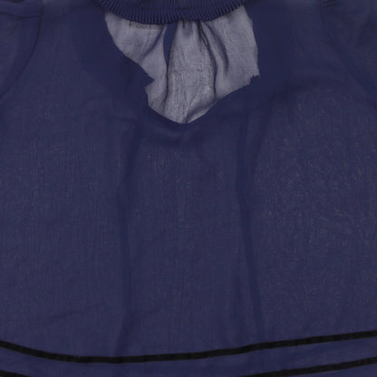 Pins & Needles Womens Blue Polyester Basic Blouse Size S V-Neck - Sheer