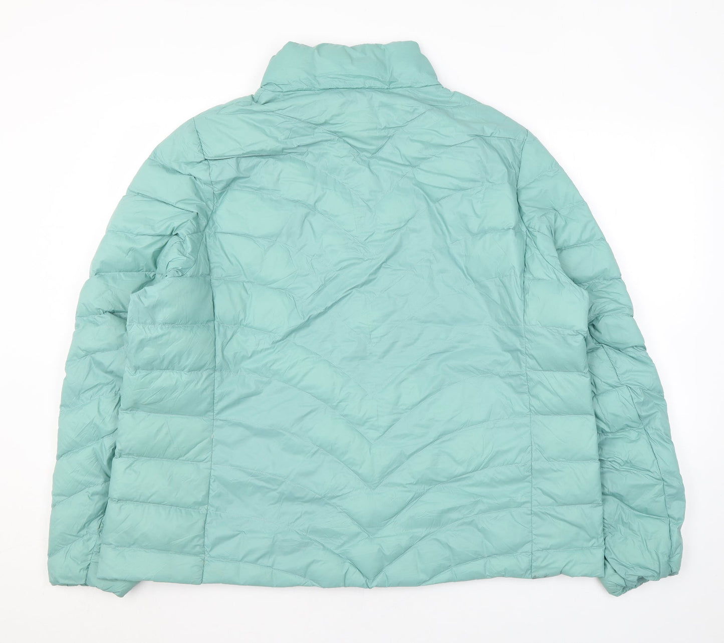Marks and Spencer Womens Blue Quilted Coat Size 20 Zip