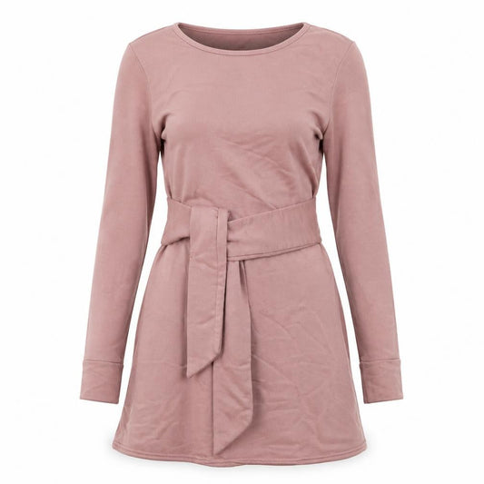 Missguided Womens Pink Polyester Jumper Dress Size 8 Round Neck Pullover