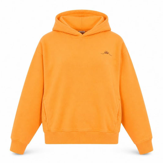 Zara Womens Orange Cotton Pullover Hoodie Size 10 Pullover