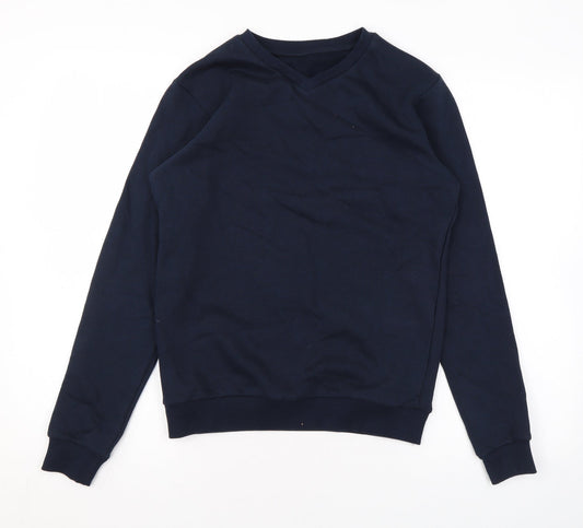 Marks and Spencer Boys Blue Cotton Pullover Sweatshirt Size 12-13 Years Pullover