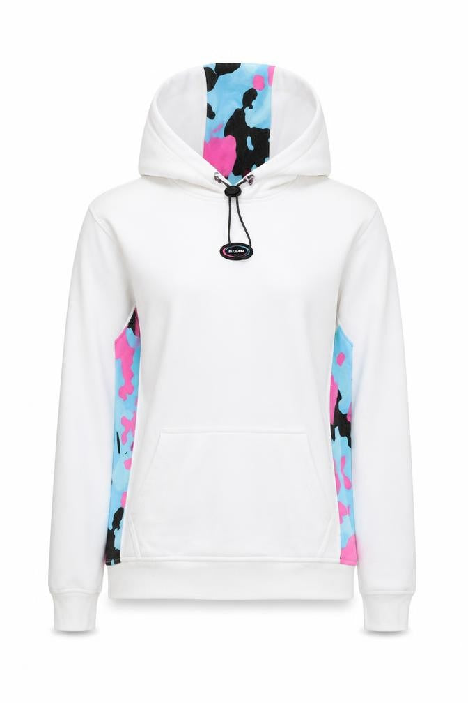 Somn Womens White Camouflage Cotton Pullover Hoodie Size XS Pullover