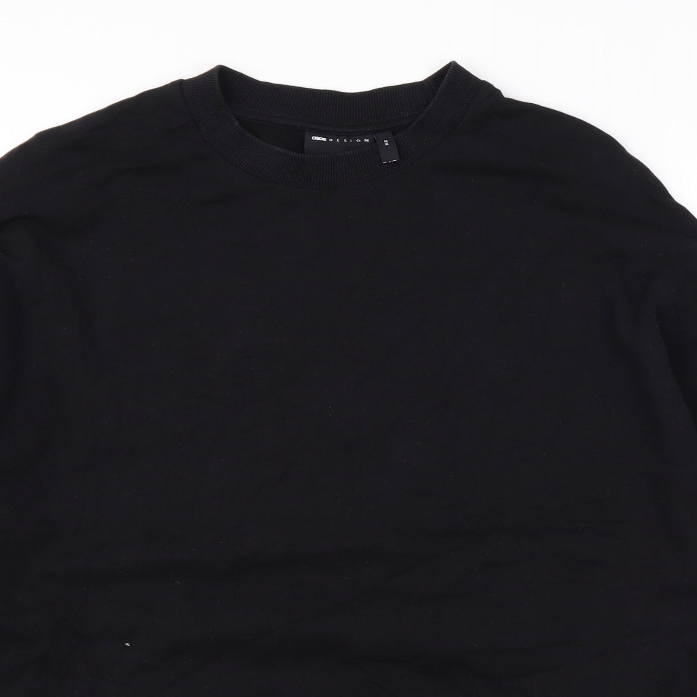 ASOS Mens Black Cotton Pullover Sweatshirt Size XS