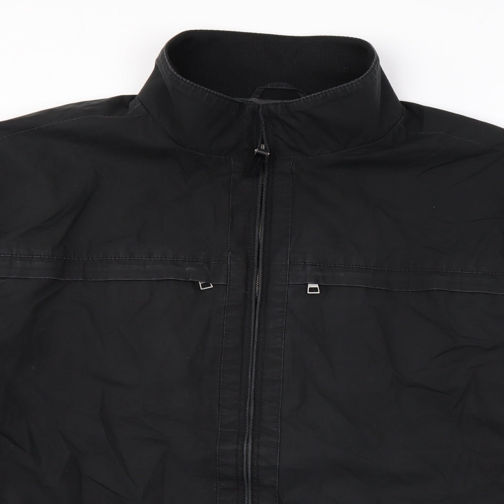 Autograph Womens Black Rain Coat Coat Size XL Zip