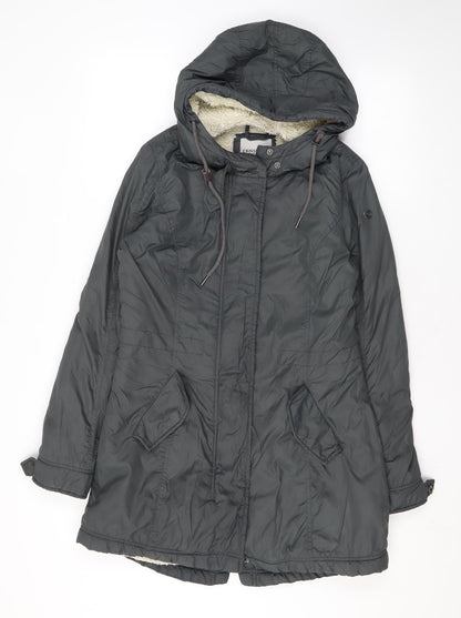 Censured Womens Grey Rain Coat Coat Size XS Zip