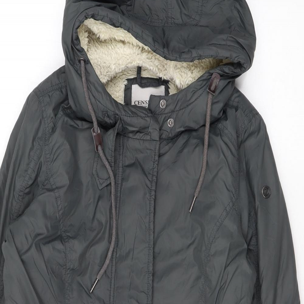 Censured Womens Grey Rain Coat Coat Size XS Zip