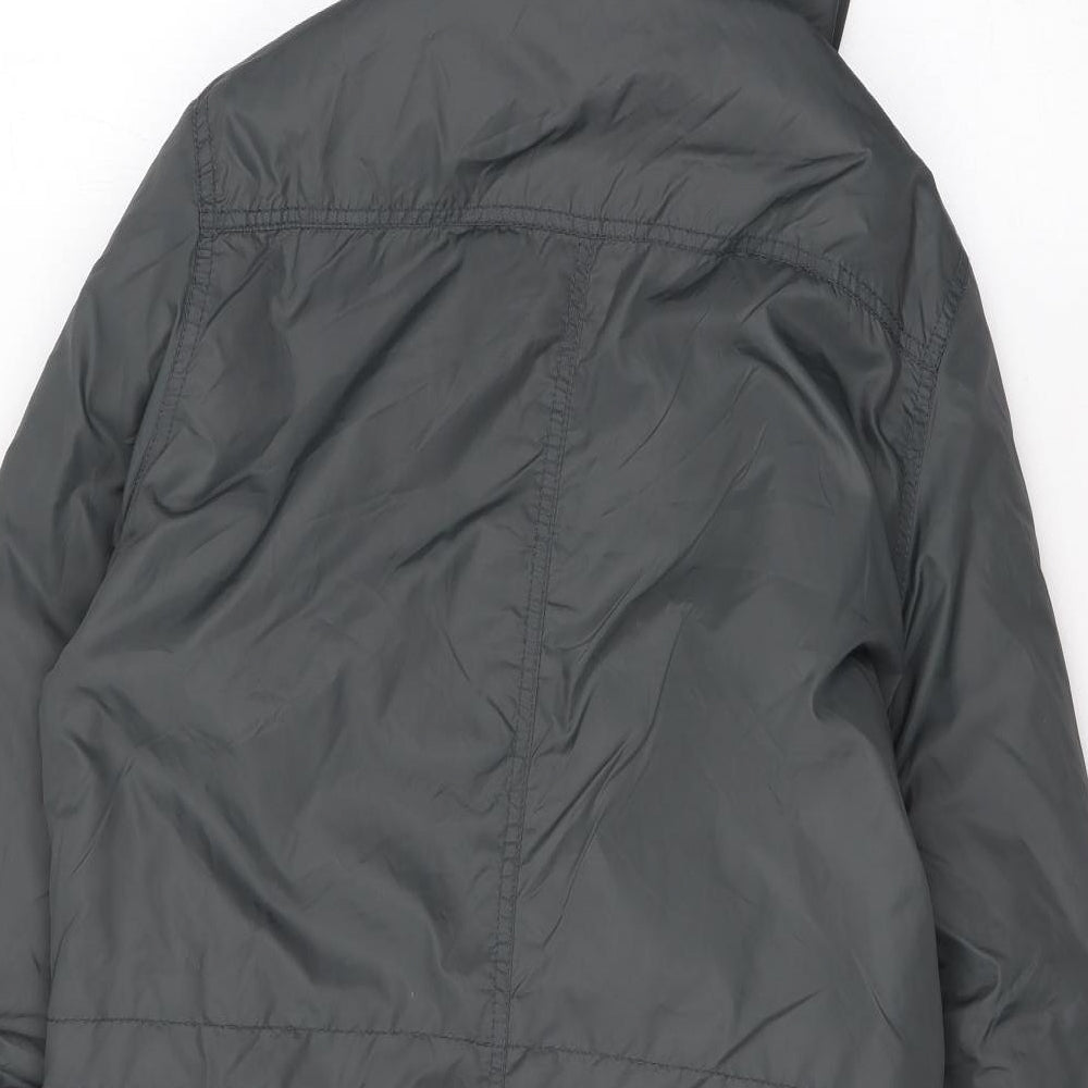 Censured Womens Grey Rain Coat Coat Size XS Zip