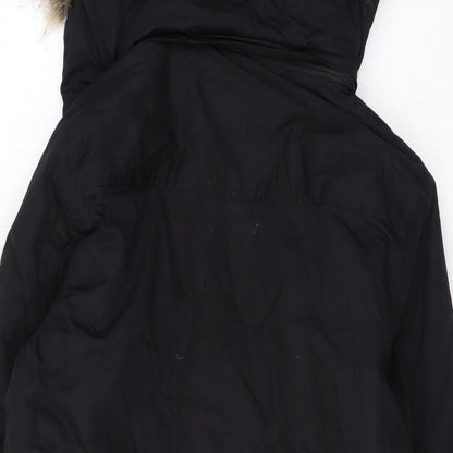 Native Youth Womens Black Rain Coat Coat Size M Zip