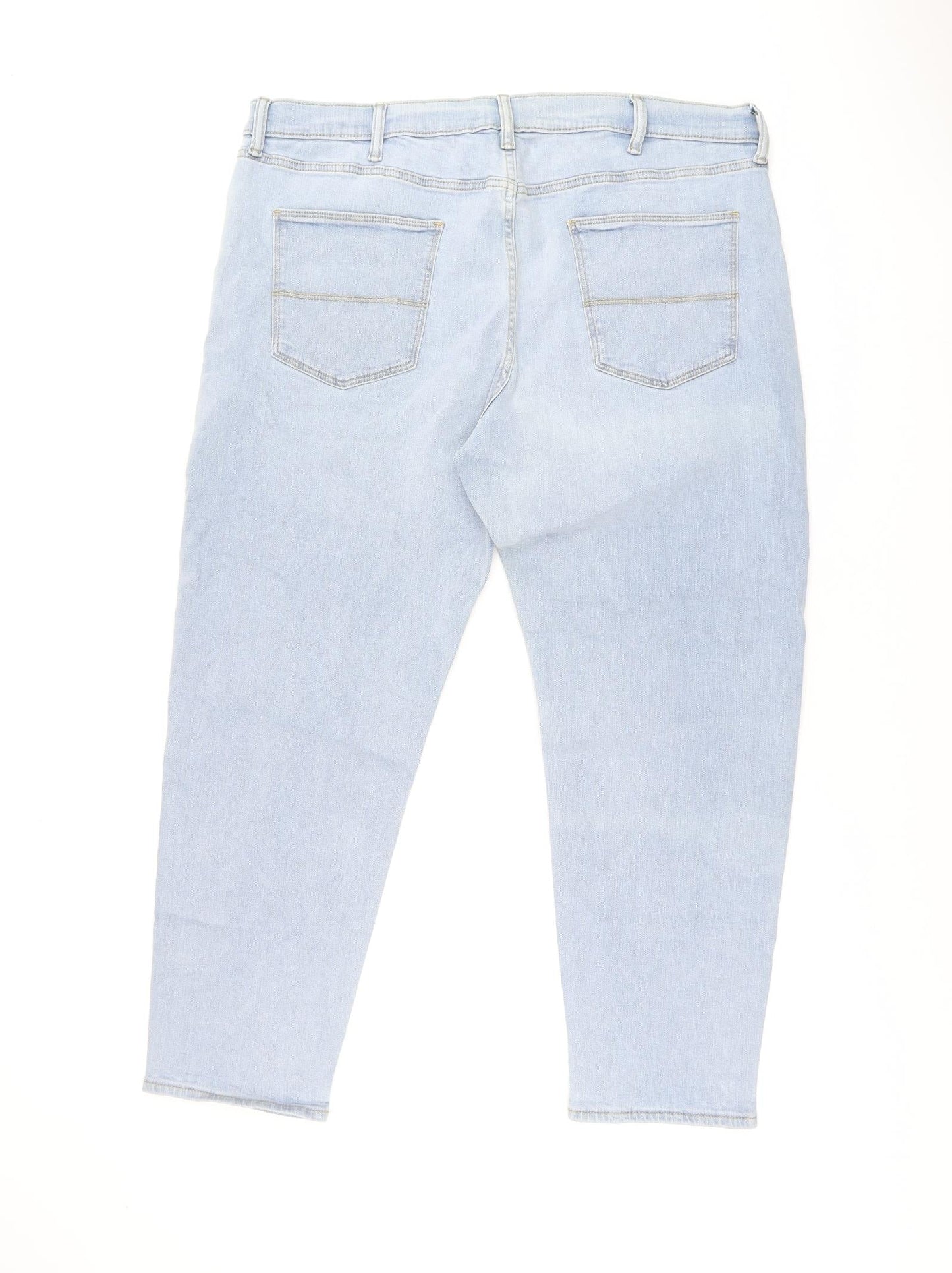 Marks and Spencer Womens Blue Cotton Skinny Jeans Size 40 in L29 in Regular Zip