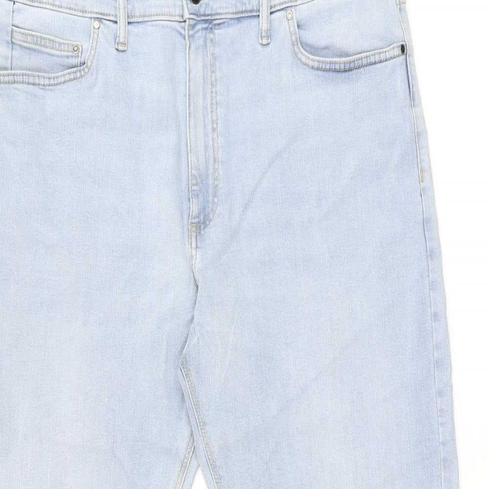 Marks and Spencer Womens Blue Cotton Skinny Jeans Size 40 in L29 in Regular Zip