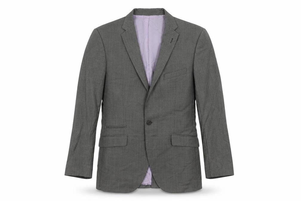 REDA Mens Grey Geometric Wool Jacket Suit Jacket Size 42 Regular