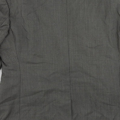 REDA Mens Grey Geometric Wool Jacket Suit Jacket Size 42 Regular