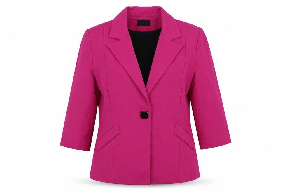Ariana Womens Pink Jacket Blazer Size 14 Button
