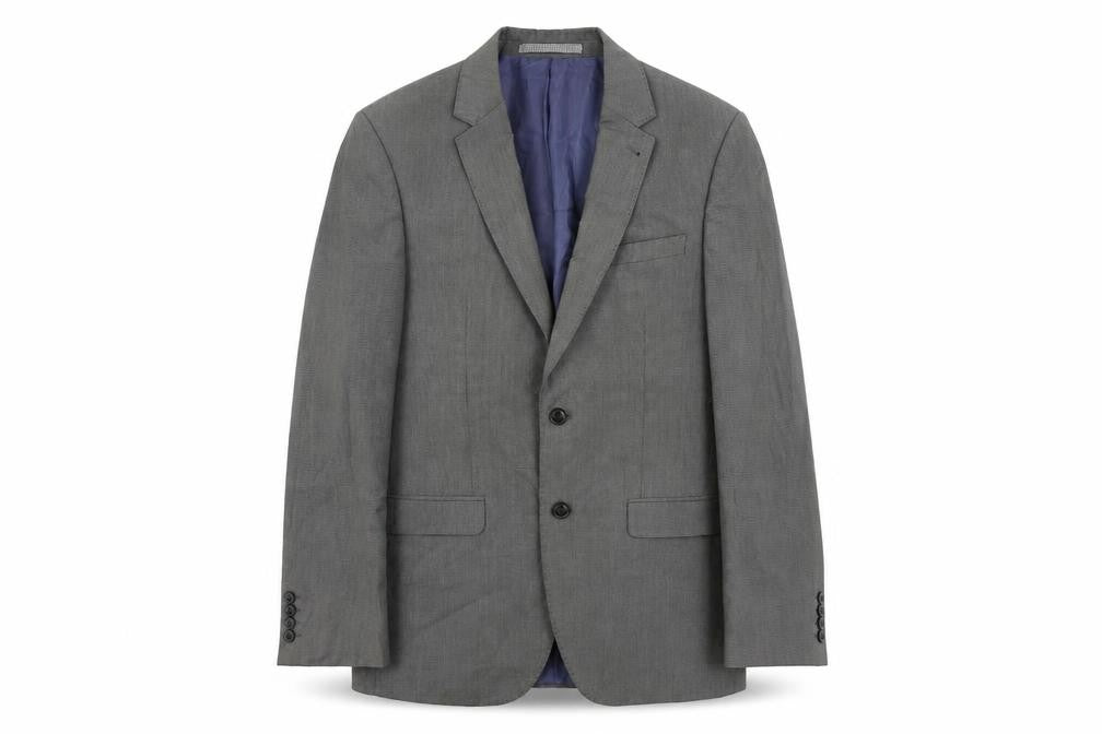 Burton Mens Grey Polyester Jacket Suit Jacket Size 38 Regular