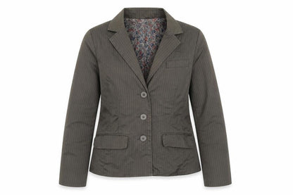 Dickins & Jones Womens Grey Striped Jacket Blazer Size 12 Button