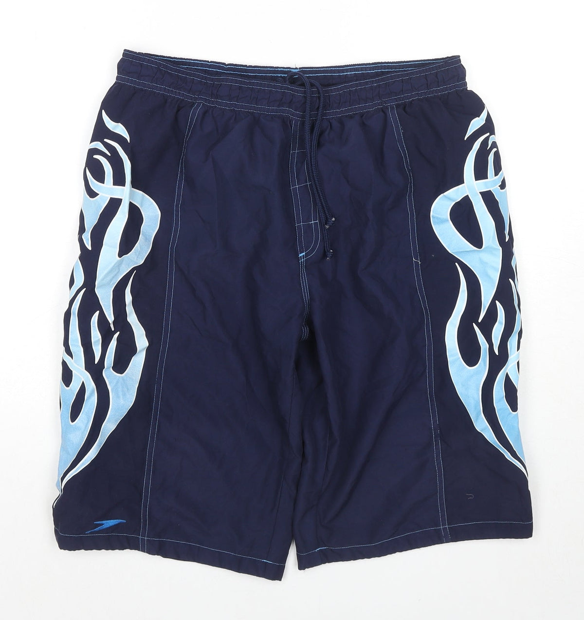 Additional front view of Speedo boys’ blue polyester utility shorts
