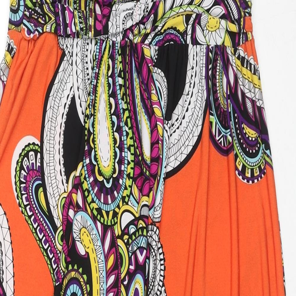 Emma & Michele Womens Multicoloured Paisley Polyester Maxi Size S Round Neck Pullover