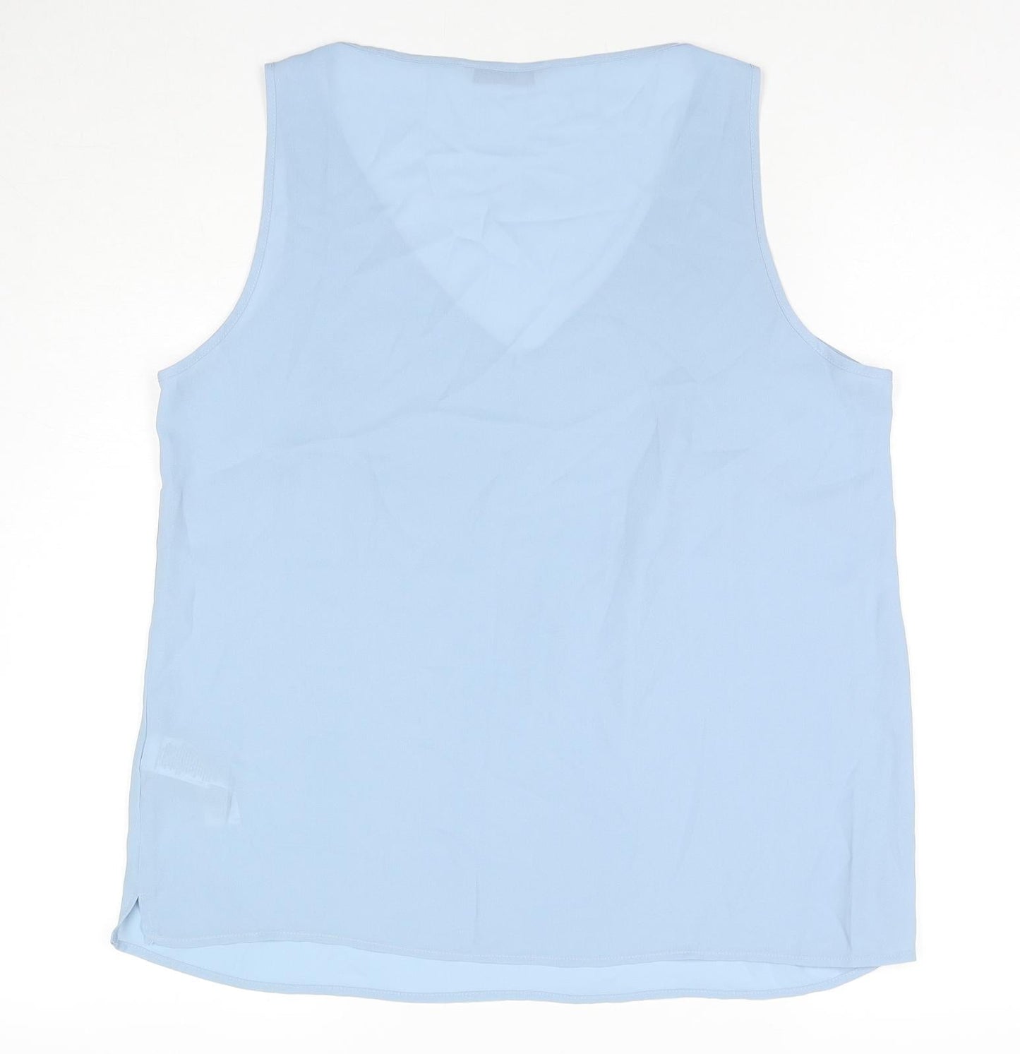 Marks and Spencer Womens Blue Polyester Basic Tank Size 14 V-Neck