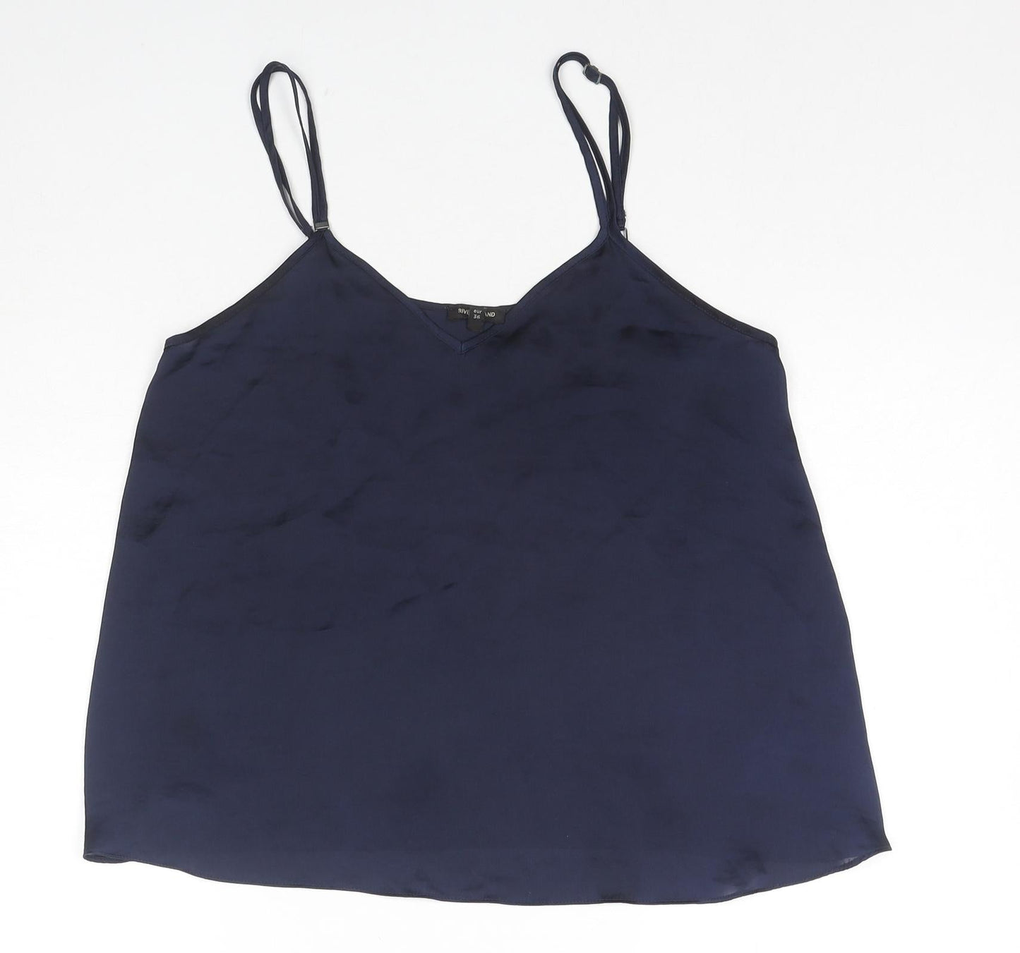 River Island Womens Blue Polyester Camisole Tank Size 10 V-Neck
