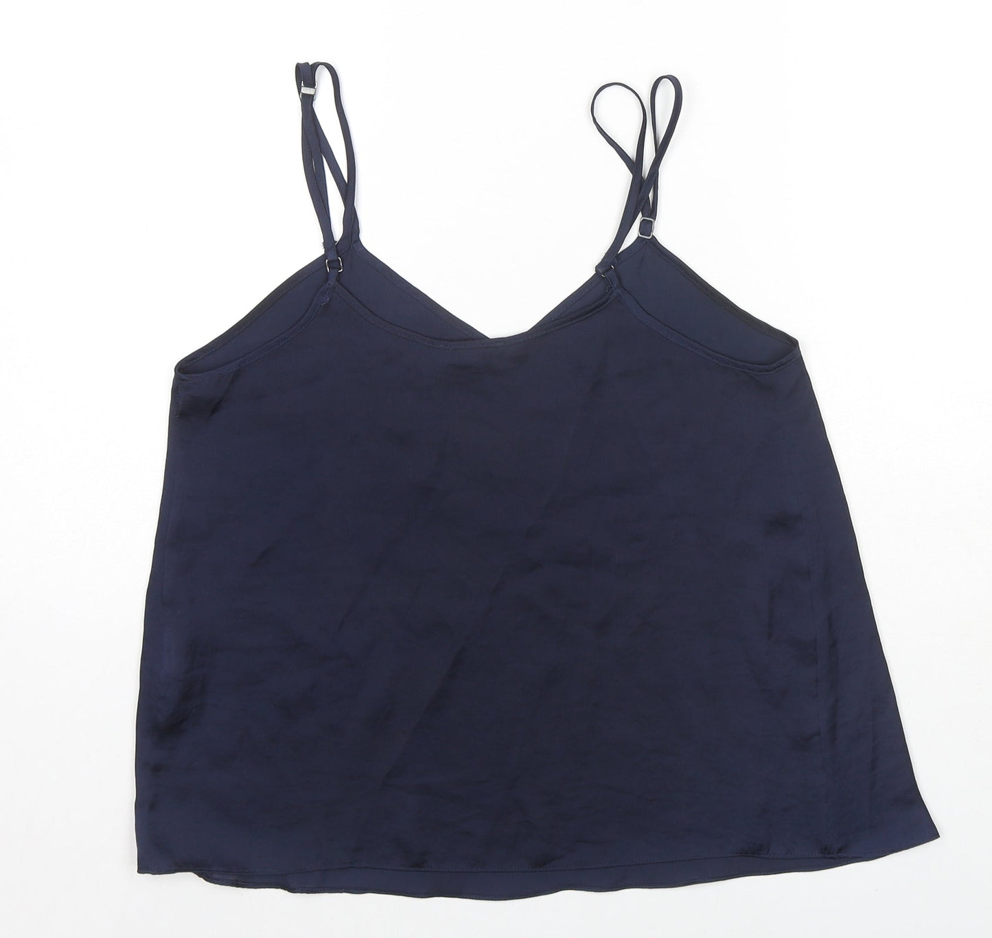 River Island Womens Blue Polyester Camisole Tank Size 10 V-Neck
