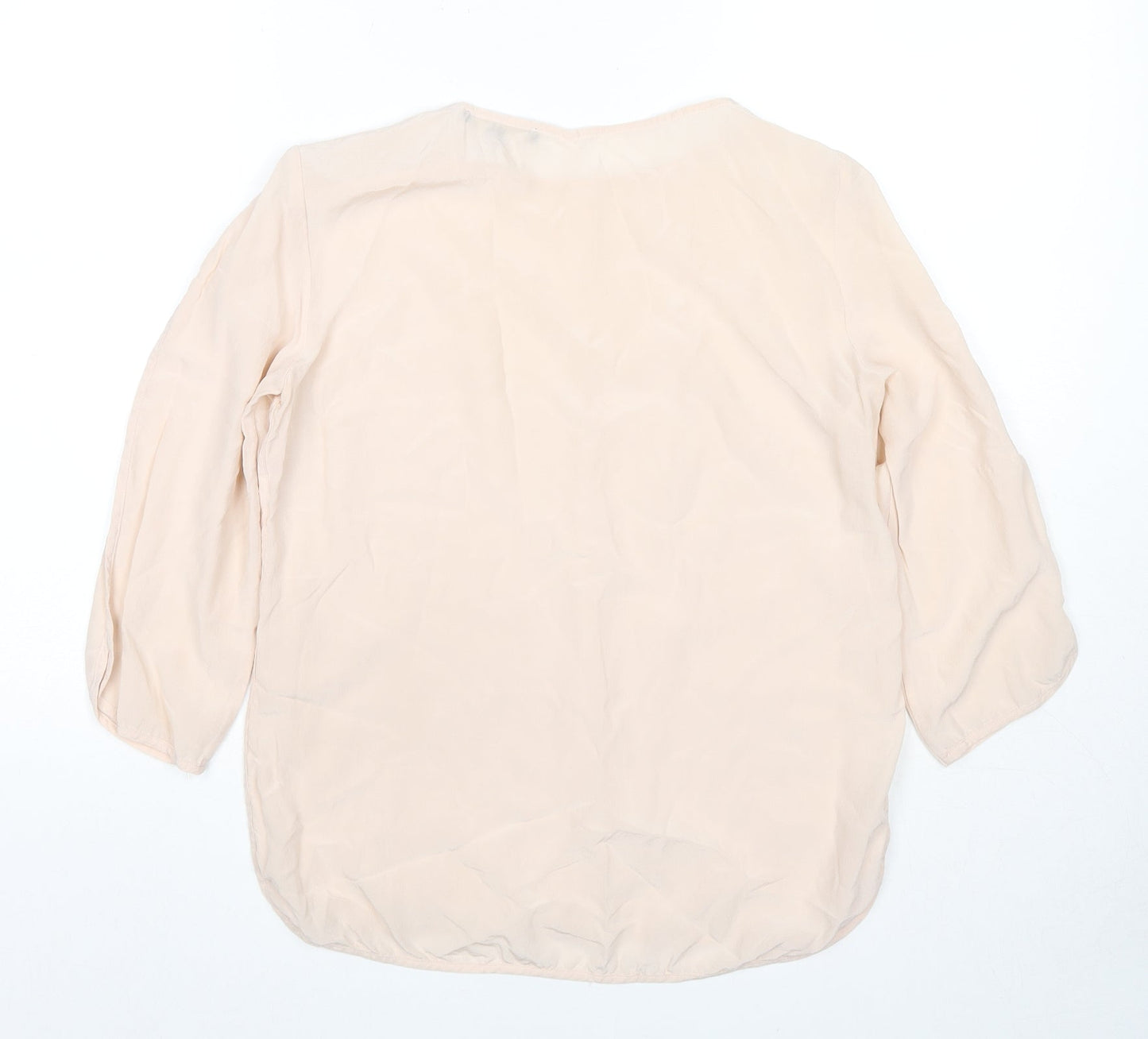 Maje Womens Beige Polyester Basic Blouse Size 8 Round Neck