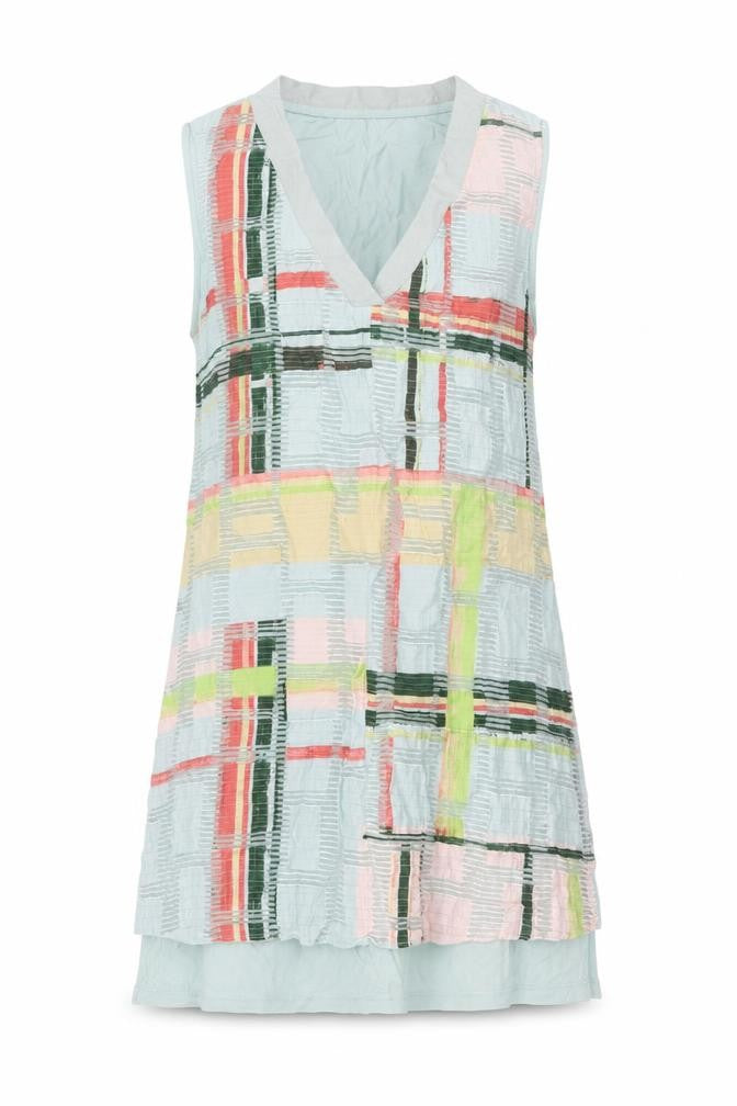 NEXT Womens Multicoloured Geometric Viscose Tunic Blouse Size 10 V-Neck