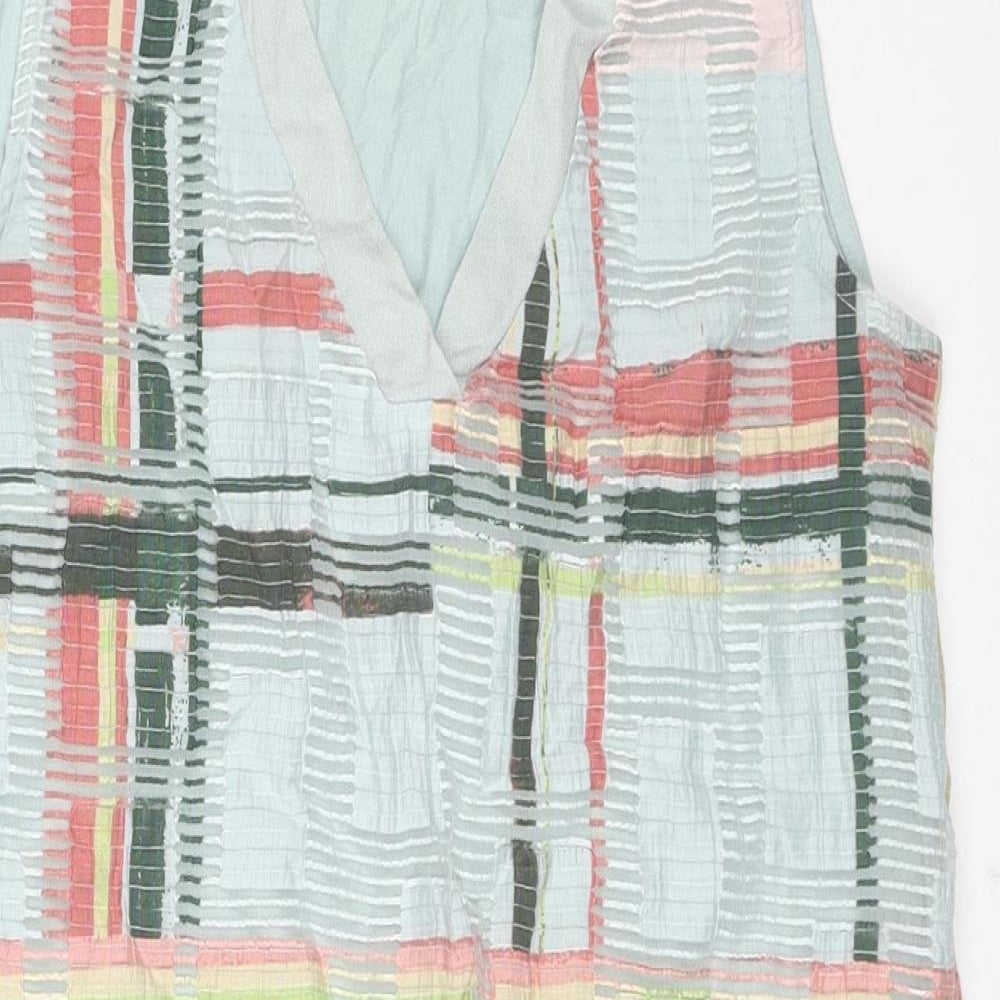 NEXT Womens Multicoloured Geometric Viscose Tunic Blouse Size 10 V-Neck
