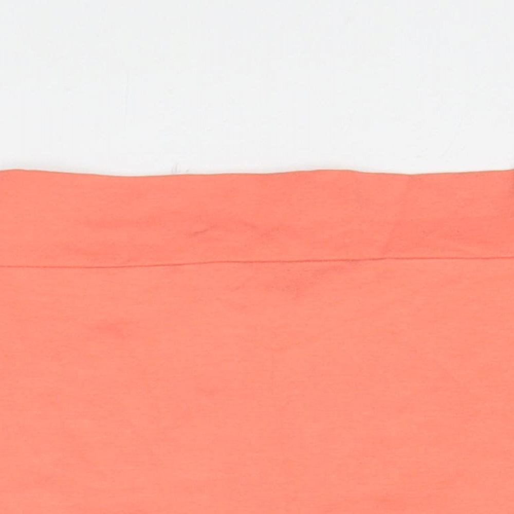 ASOS Womens Orange Cotton Cropped T-Shirt Size 8 Boat Neck