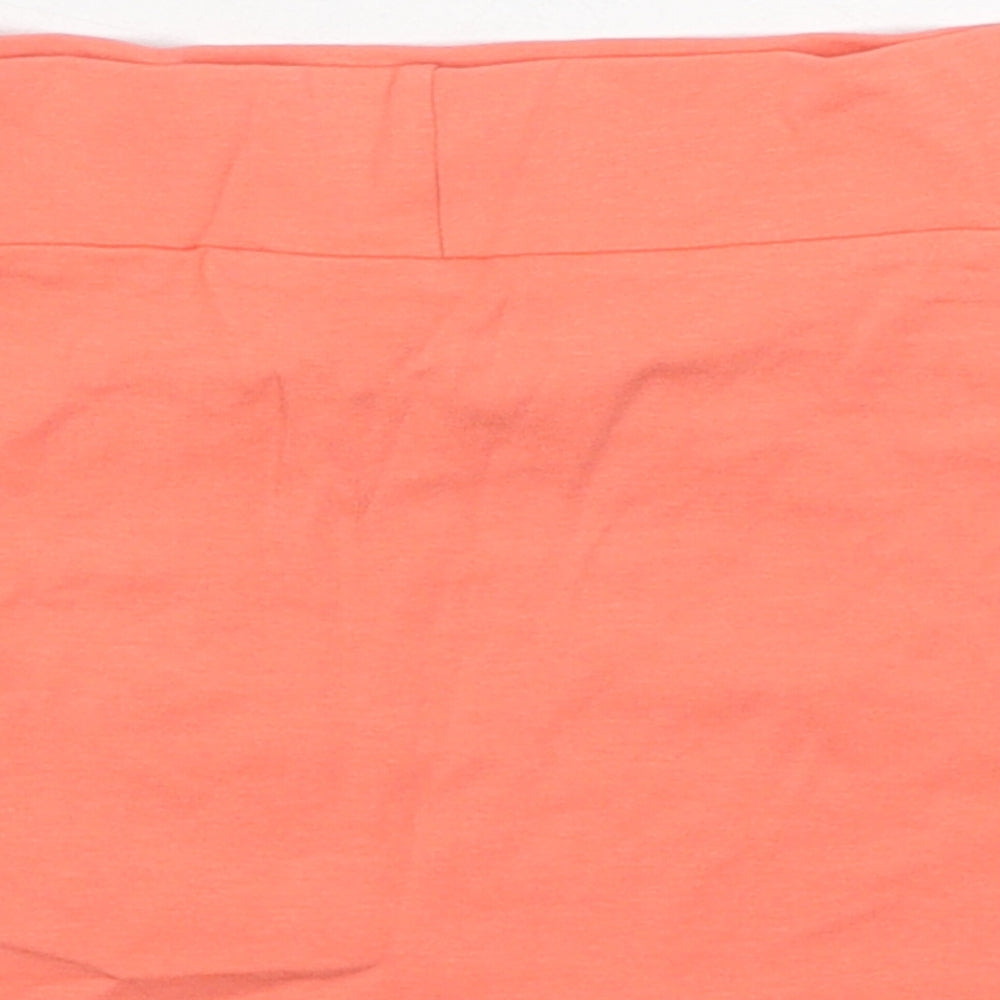 ASOS Womens Orange Cotton Cropped T-Shirt Size 8 Boat Neck