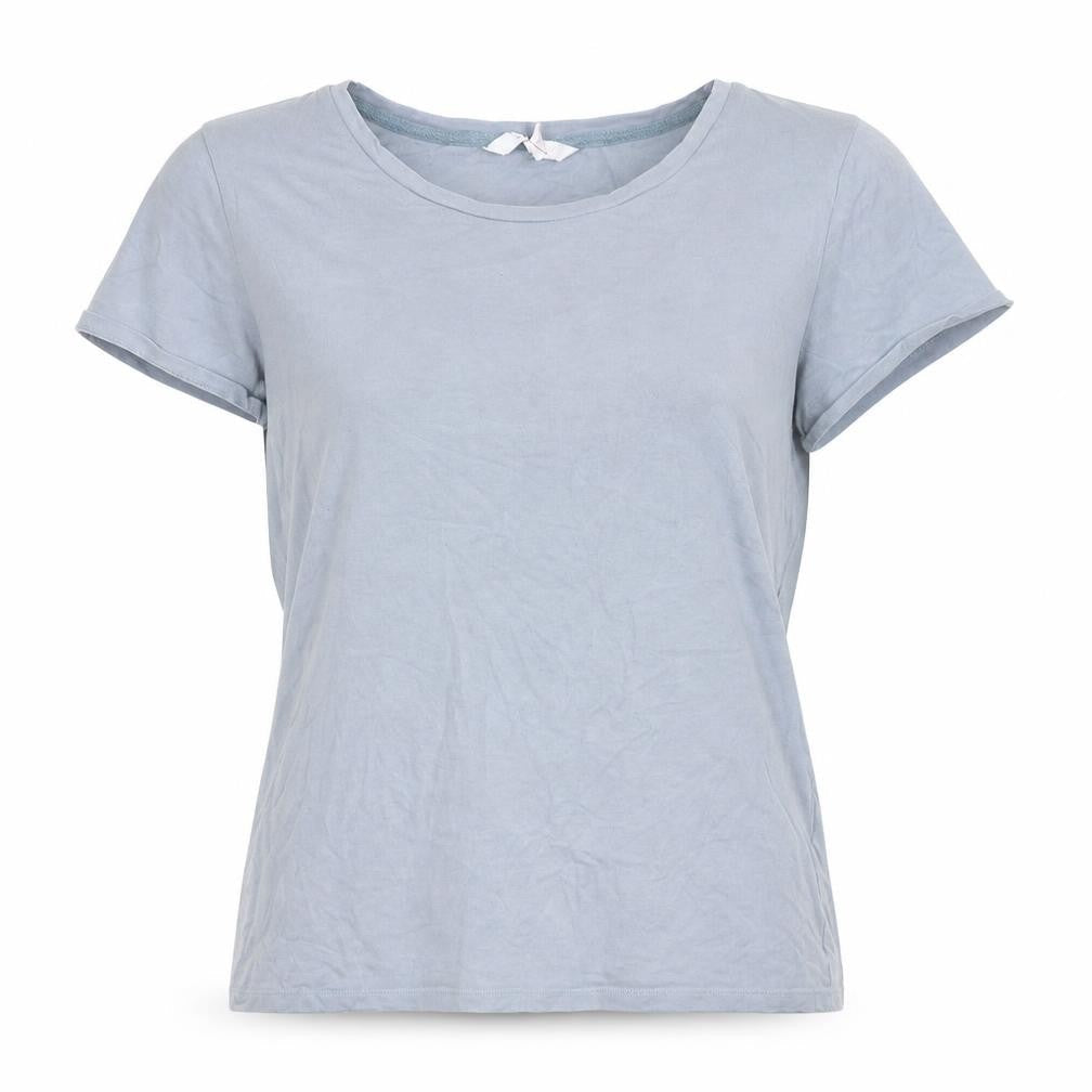 LTS Basic Womens Blue Cotton Basic T-Shirt Size L Round Neck