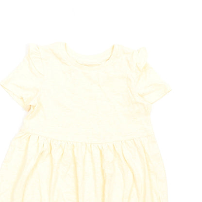 Marks & Spencer Girls Yellow Polyester Fit & Flare Size 2-3 Years Round Neck Pullover