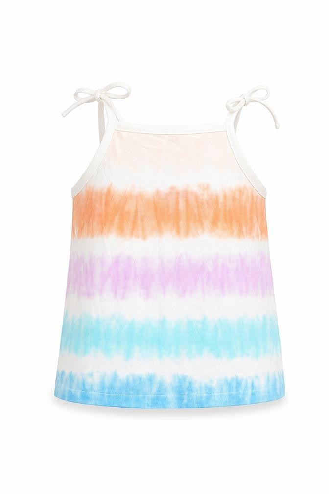 Marks & Spencer Girls Multicoloured Geometric Cotton Basic Tank Size 2-3 Years Square Neck Pullover