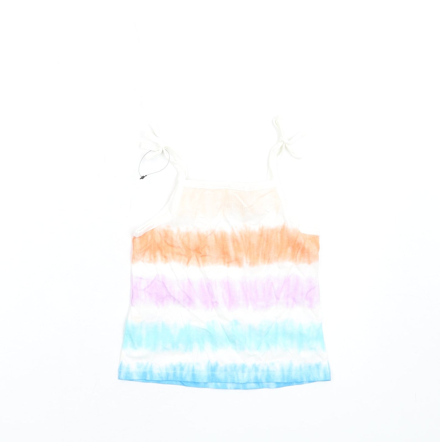 Marks and Spencer Girls Multicoloured Geometric Cotton Basic Tank Size 2-3 Years Square Neck Pullover