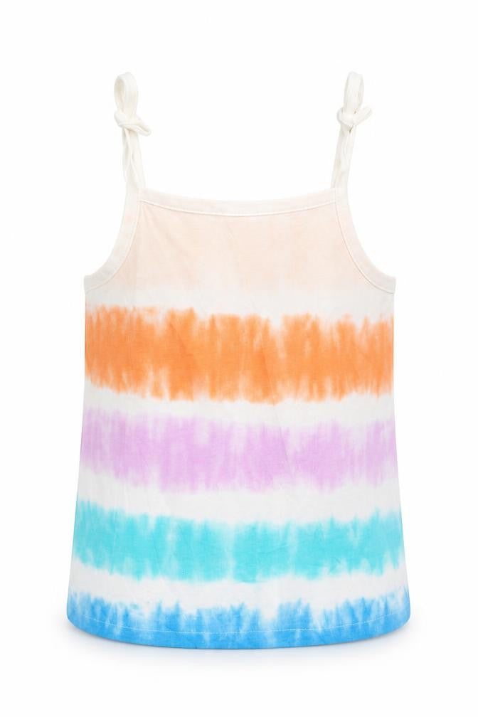 Marks & Spencer Girls Multicoloured Geometric Cotton Basic Tank Size 5-6 Years Square Neck Pullover