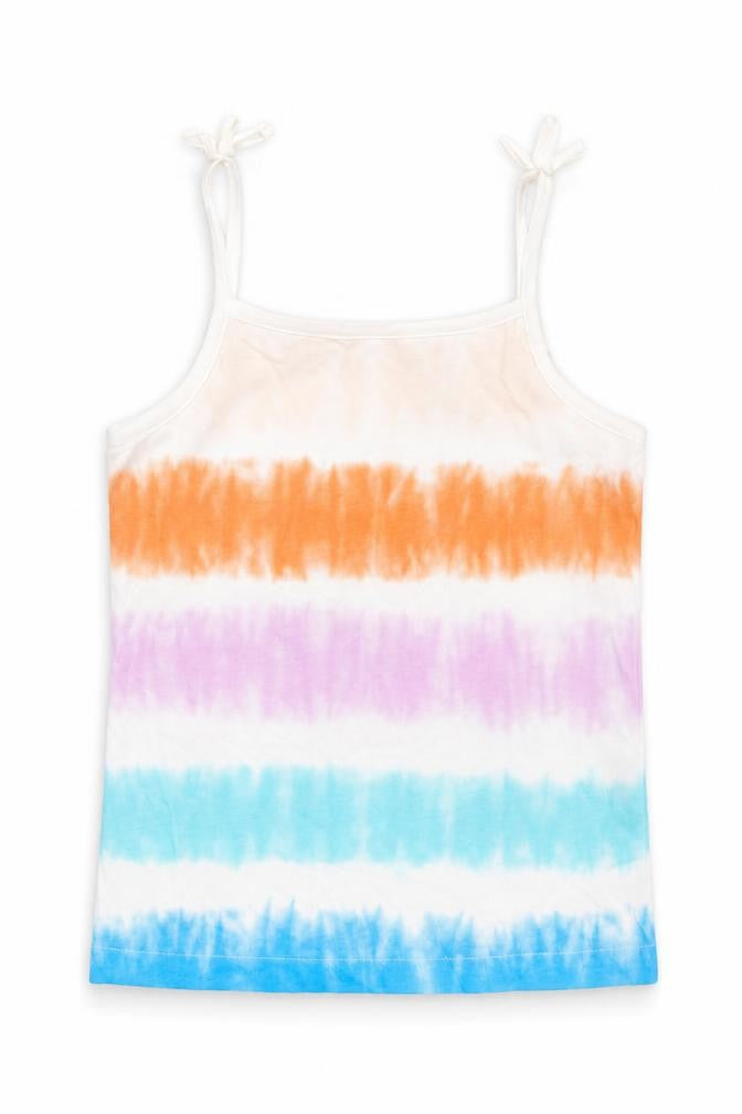 Marks & Spencer Girls Multicoloured Geometric Cotton Basic Tank Size 5-6 Years Square Neck Pullover