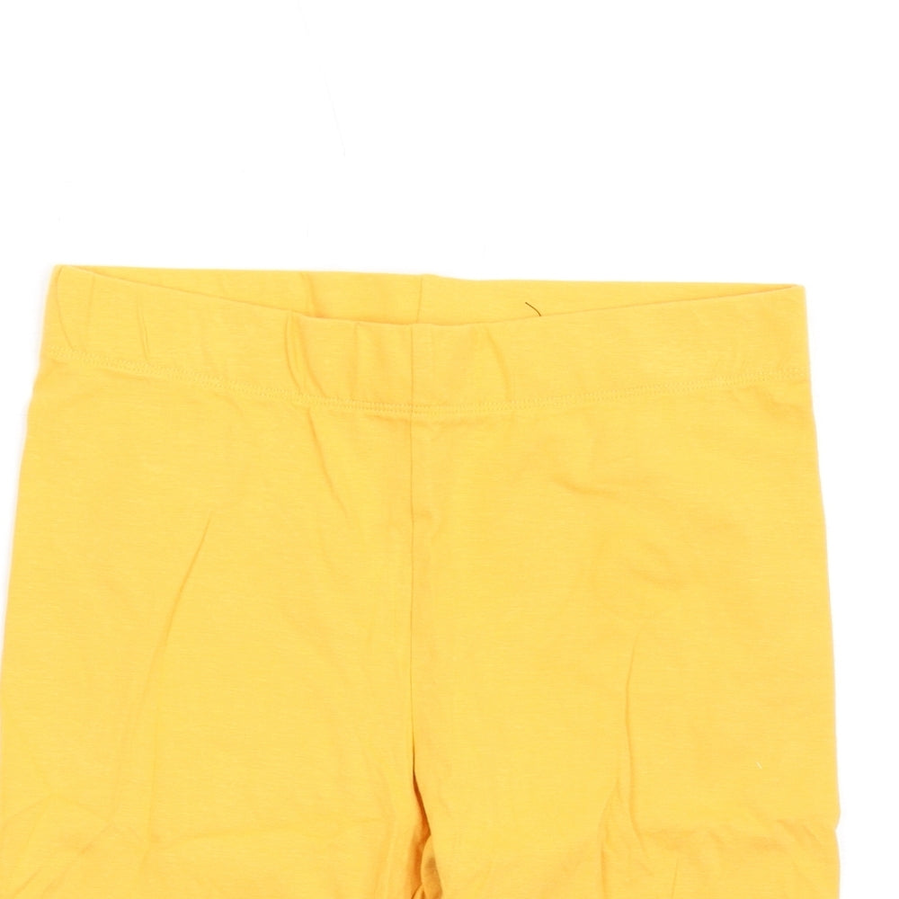 Marks and Spencer Girls Orange Cotton Biker Shorts Size 13-14 Years L11 in Regular