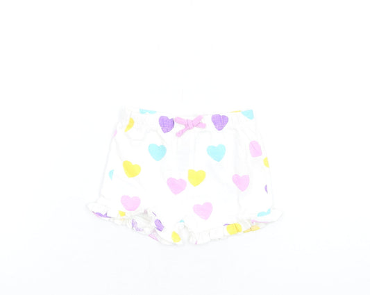 Marks and Spencer Girls Multicoloured Geometric Cotton Shorts Outfit/Set Size 3-6 Months Pullover - Heart