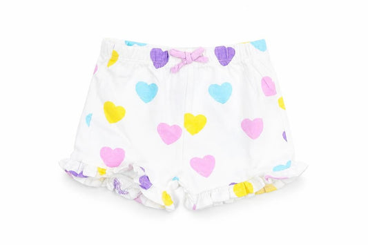 Marks & Spencer Girls Multicoloured Geometric Cotton Shorts Outfit/Set Size 3-6 Months Pullover - Heart