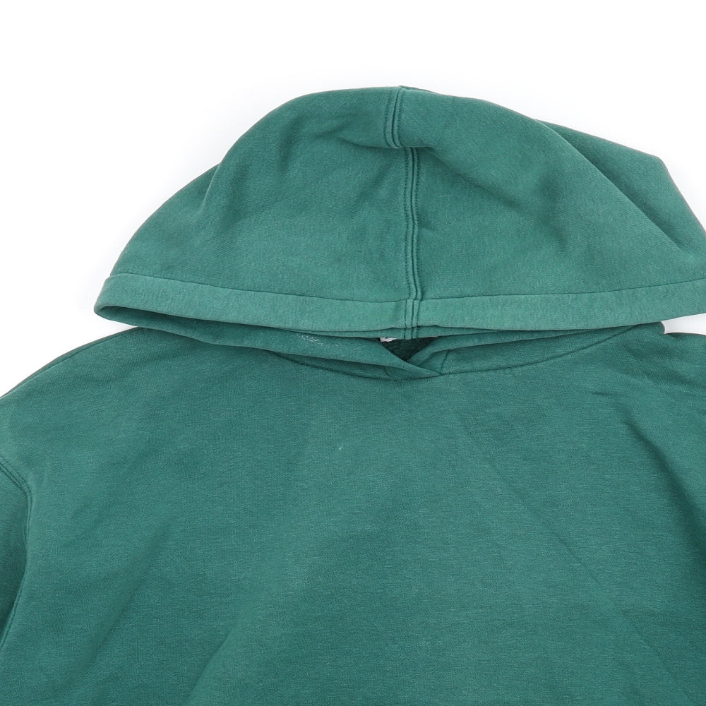 Zara Womens Green Cotton Pullover Hoodie Size S Pullover