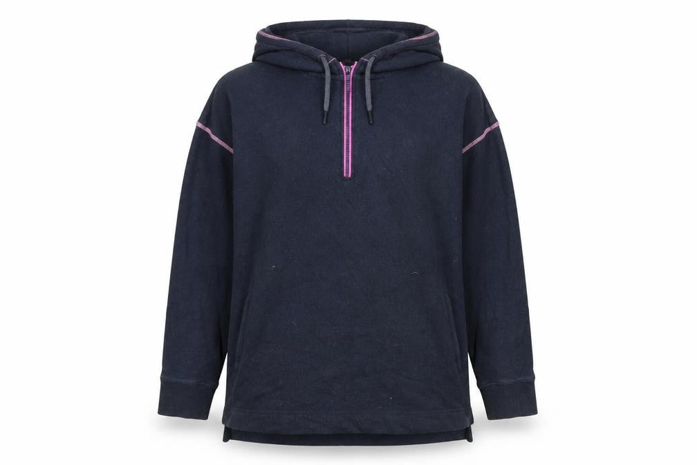 Bamboo Womens Blue Vinyl Pullover Hoodie Size 12 Zip