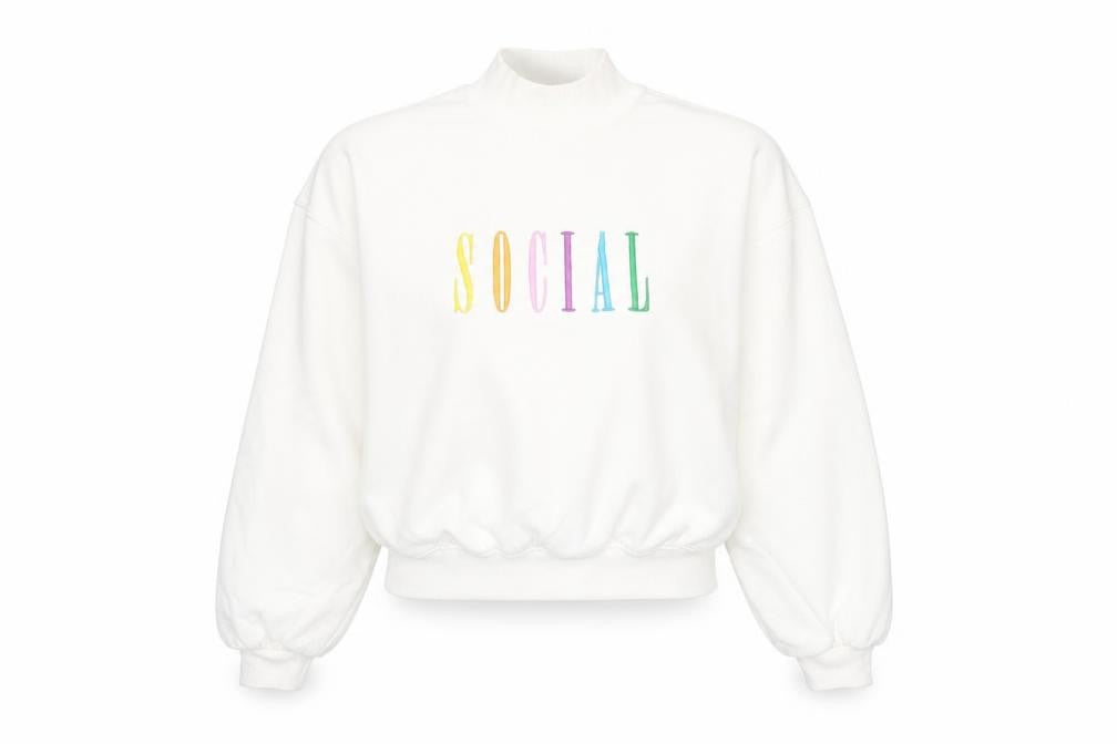H&M Womens White Cotton Pullover Sweatshirt Size XS Pullover