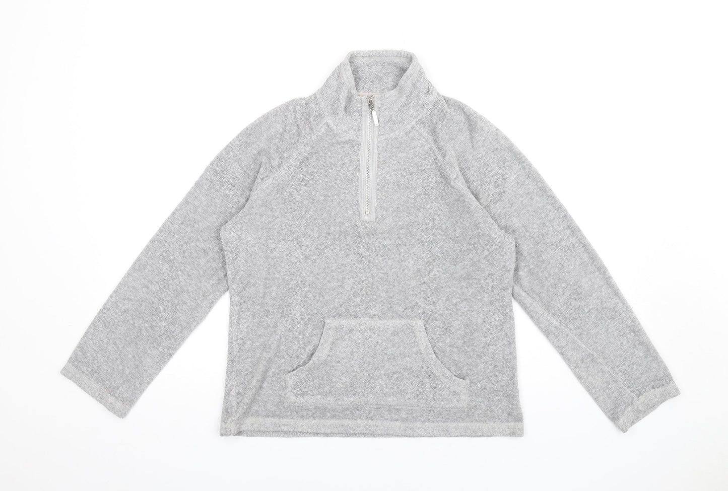 Per Una Womens Grey Polyester Pullover Sweatshirt Size M Zip