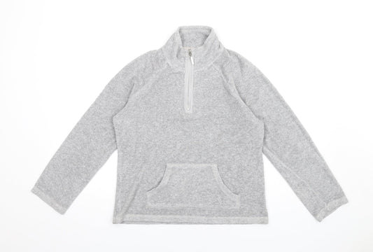 Per Una Womens Grey Polyester Pullover Sweatshirt Size M Zip