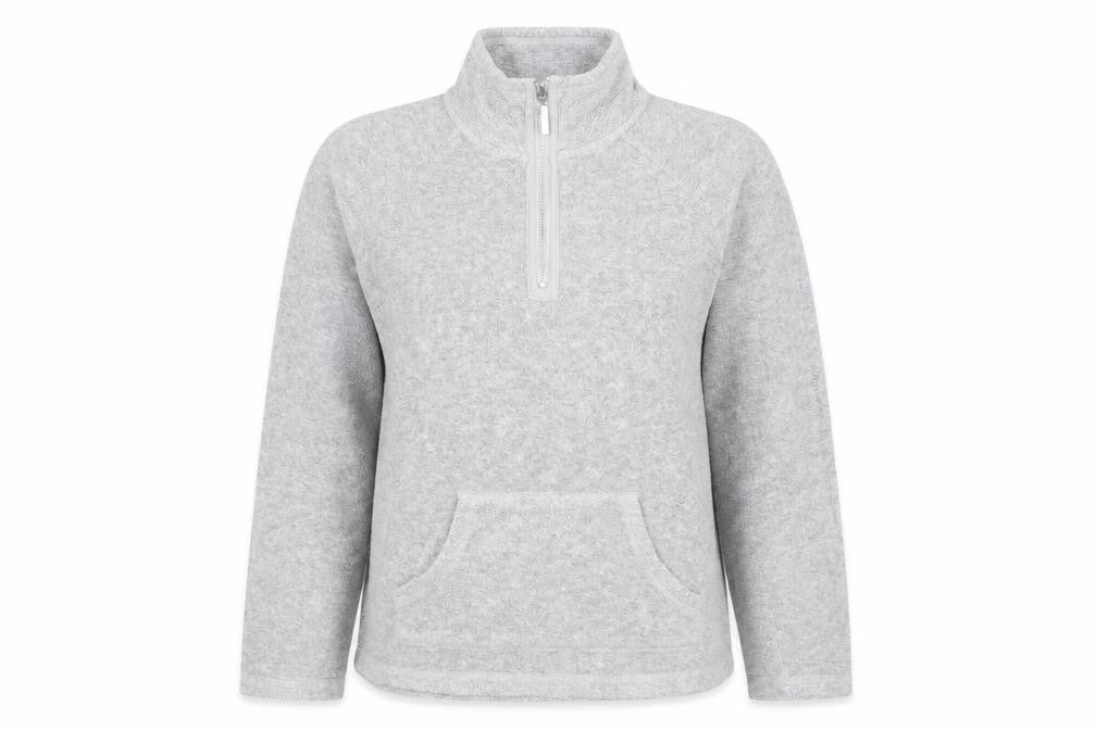 Per Una Womens Grey Polyester Pullover Sweatshirt Size M Zip