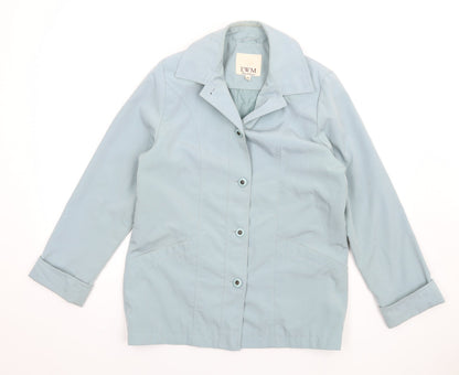 EWM Womens Blue Jacket Coat Size 10 Button