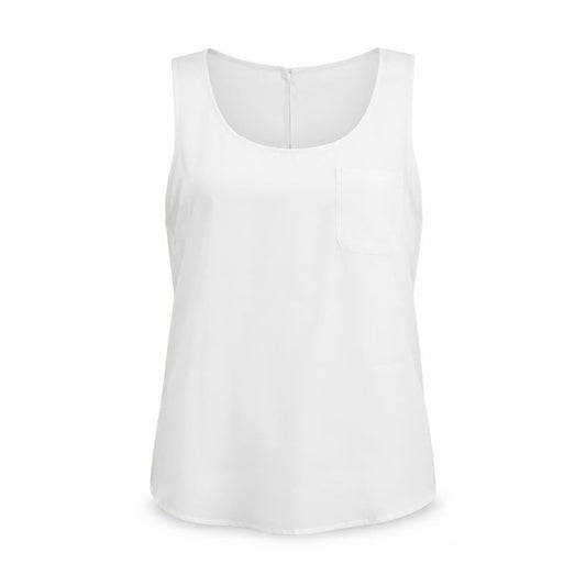 Oasis Womens White Polyester Camisole Tank Size 10 Round Neck - Pocket Detail