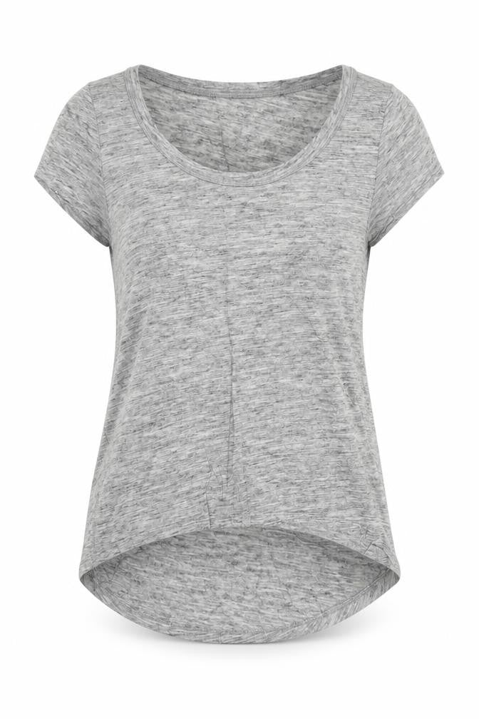River Island Womens Grey Viscose Basic T-Shirt Size 8 Round Neck
