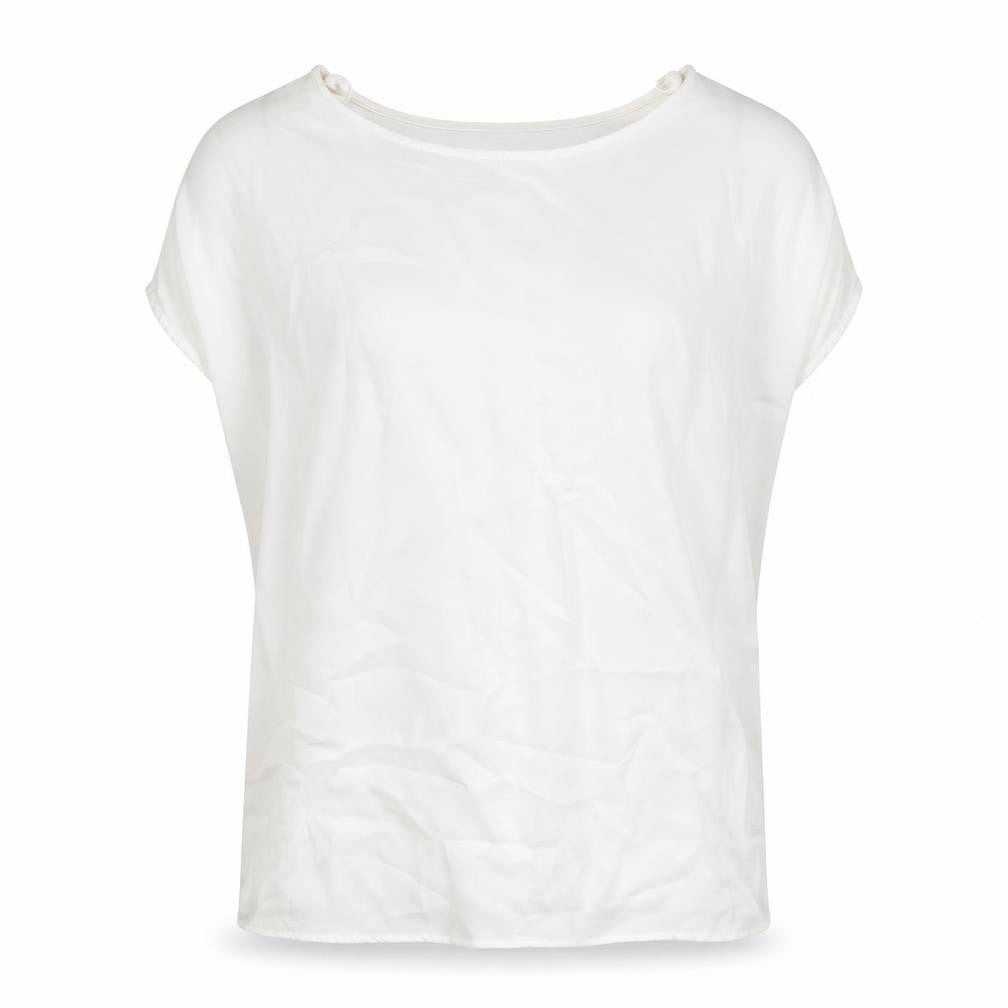 Esprit Womens White Polyester Basic T-Shirt Size XS Round Neck